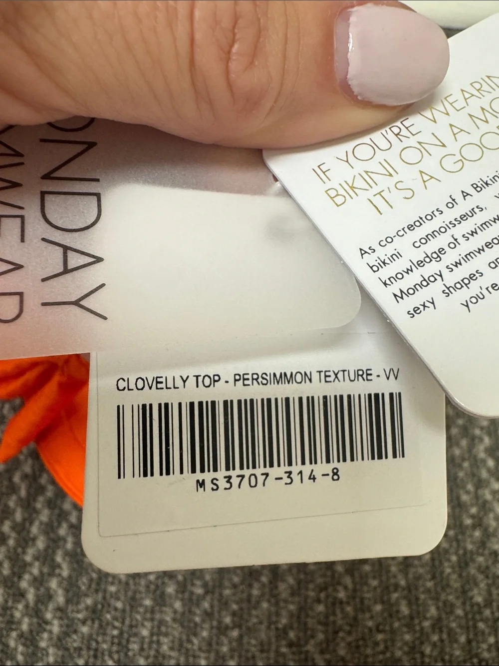 NWT REVOLVE X Monday Swimwear Clovelly Bikini Top in Persimmon Orange, size XXL